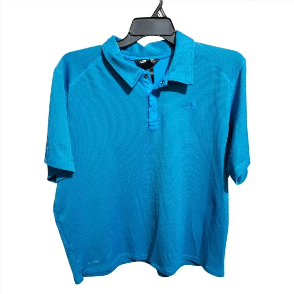 The North Face Mens FlashDry Blue Striped Short Sleeve Polo Shirt XXL NF0A3GZ1